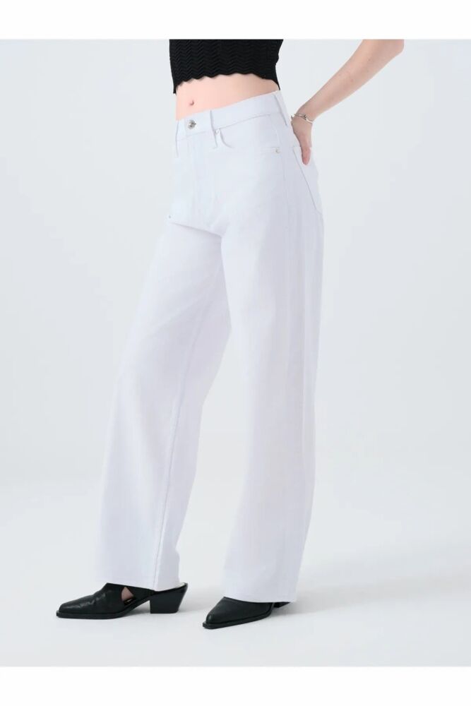 Loft Wıde Leg Helıos Whıte Wash Kadın Jean Pantolon LF2039976 - 2