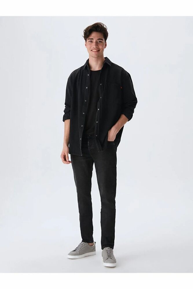 Ltb Jason Coal Black Wash Erkek Gömlek 01009610181523353854 - 1