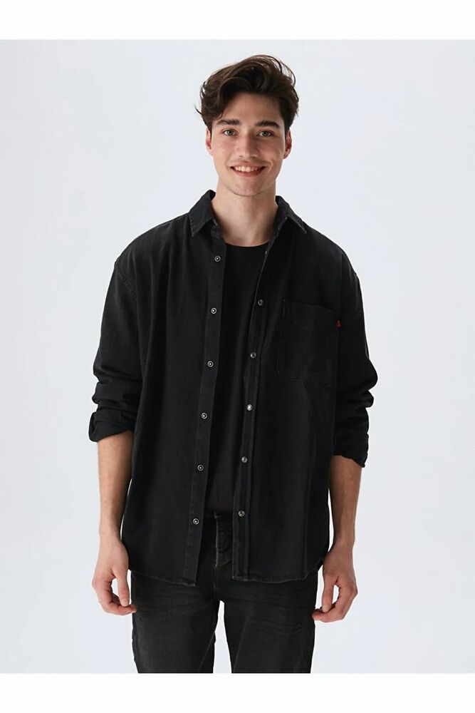 Ltb Jason Coal Black Wash Erkek Gömlek 01009610181523353854 - 3