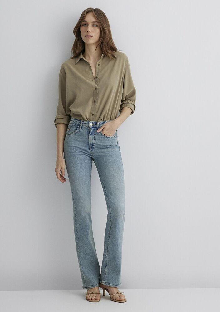 Marıa Lt Uset Mavi Premium Bol Paça Kadın Jean Pantolon 101225-89221 - 1