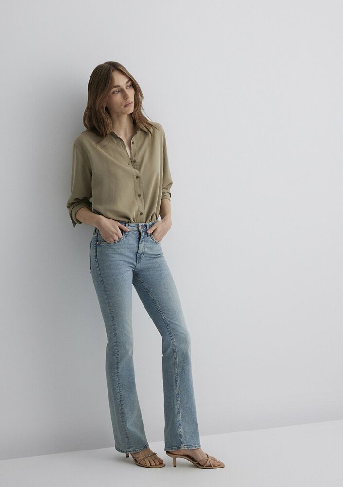 Marıa Lt Uset Mavi Premium Bol Paça Kadın Jean Pantolon 101225-89221 - 2
