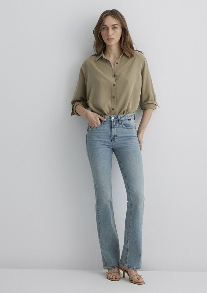 Marıa Lt Uset Mavi Premium Bol Paça Kadın Jean Pantolon 101225-89221 - 3