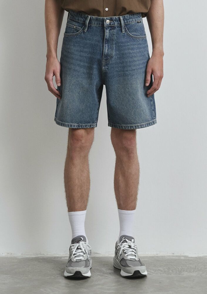 Mav iHouston Street Indigo Mavisi Loose Normal Bel Düz Paça Erkek Jean Şort 0410672-89805 - 3