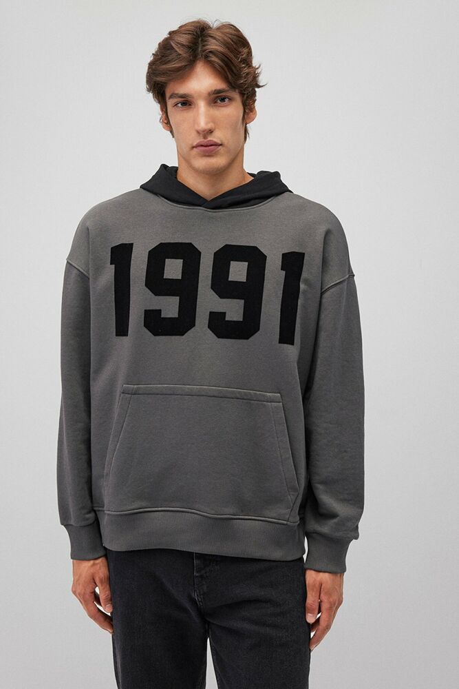 Mavi 1991 Kapüşonlu Koyu Gölge Gri Erkek Sweat 0S10166-70088 - 3