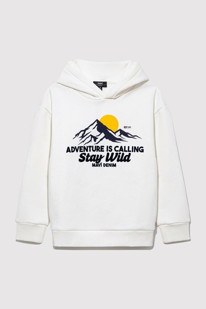 Mavi Adventure Is Callıng Baskılı Kapüşonlu Çocuk Sweat 6S10077-70057 - 3