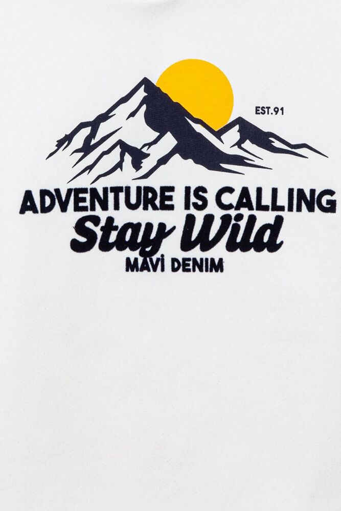 Mavi Adventure Is Callıng Baskılı Kapüşonlu Çocuk Sweat 6S10077-70057 - 5