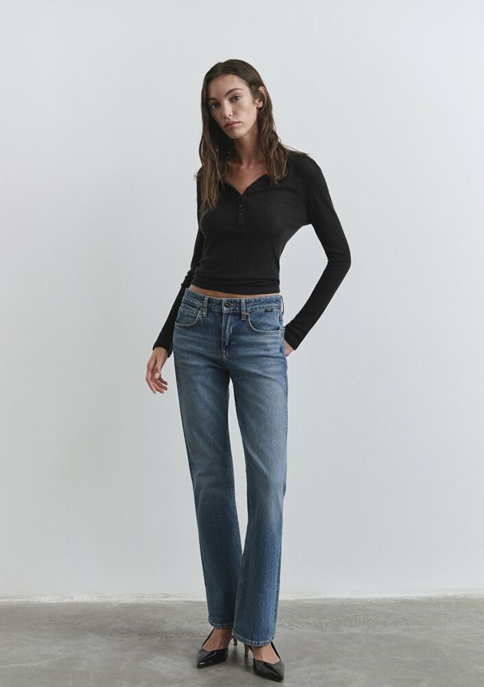 Mavi Alina Iconic Puslu Indigo Mavisi Flare Bootcut Normal Bel İspanyol Paça Kadın Jean Pantolon 1012577-90538 - 3