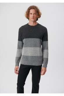 Mavi Antrasit Melanj Erkek Kazak 0710144-80023 - Mavi (1)