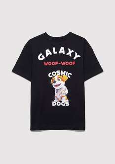 Mavi Astro Dogs Baskılı Siyah Çocuk Tişört 6610253-900 - 3