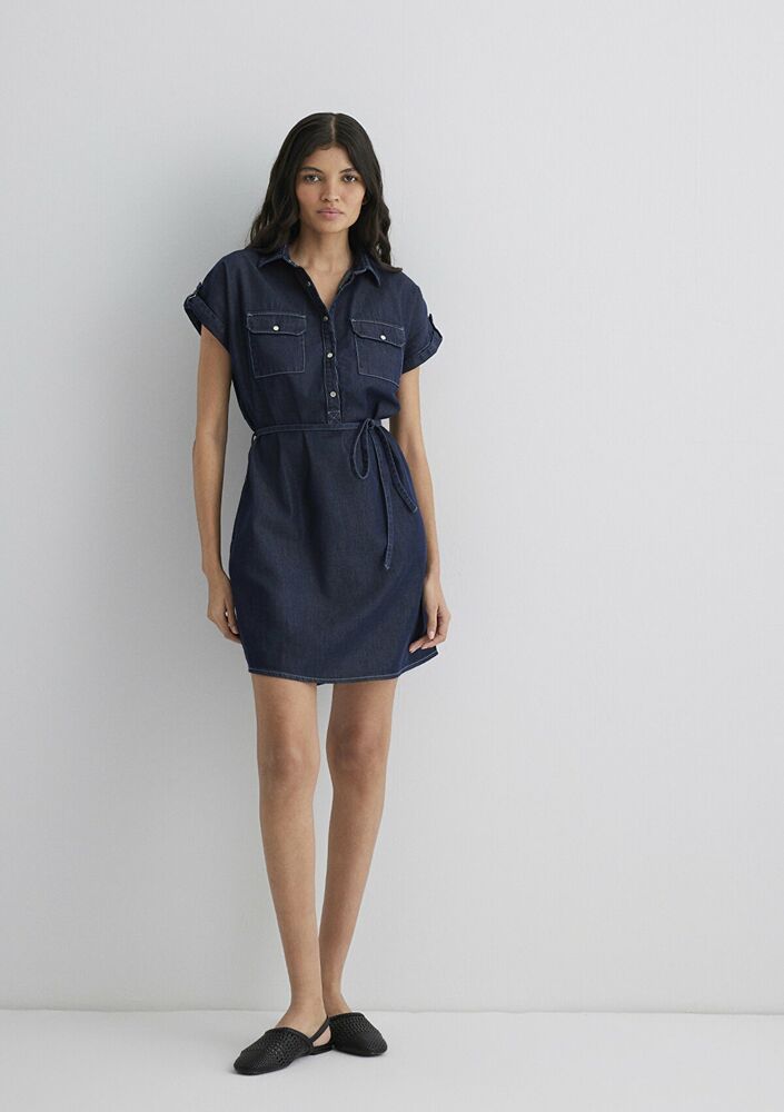Mavi Barbara Summer Rinse Denim Elbise 130548-28636 - 2