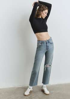 Mavi Barcelona Lt Shaded Denim Straight Yüksek Bel Düz Paça Kadın Jean Pantolon 101047-90494 - 2