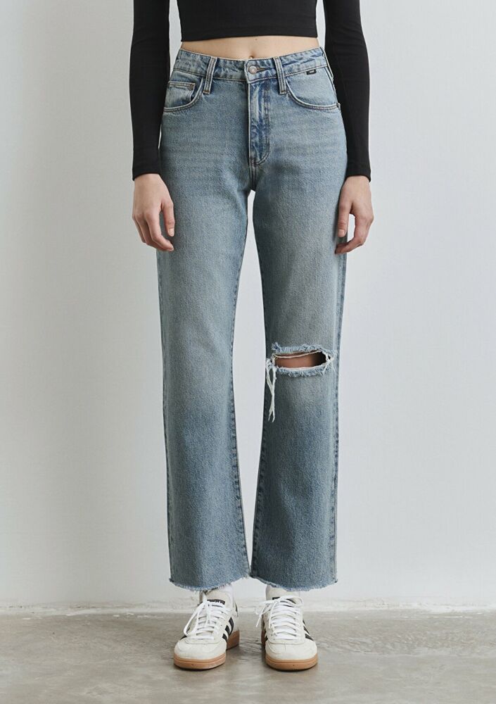 Mavi Barcelona Lt Shaded Denim Straight Yüksek Bel Düz Paça Kadın Jean Pantolon 101047-90494 - 4