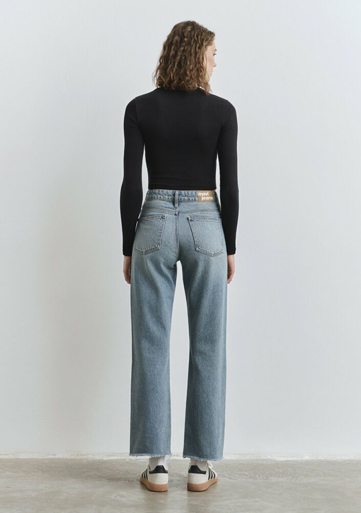 Mavi Barcelona Lt Shaded Denim Straight Yüksek Bel Düz Paça Kadın Jean Pantolon 101047-90494 - 5