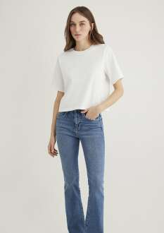 Mavi Basıc Kırık Beyaz Kadın Tişört 1613077-70057 - Mavi (1)