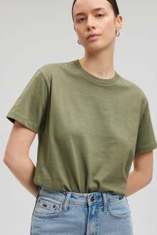 Mavi Basıc Koyu Yeşil Kadın Tişört 1600965-71559 - Mavi (1)