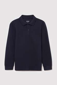 Mavi Basıc Polo Yaka Uzun Kol Gece Lacivert Çocuk Sweat 6610215-70490 - Mavi (1)