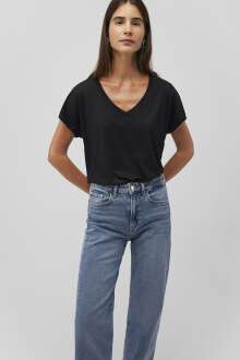 Mavi Basıc V Yaka Siyah Kadın Tişört 167714-900 - Mavi (1)