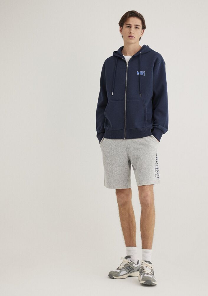 Mavi Baskılı Gri Erkek Şort 0410225-80196 (1)