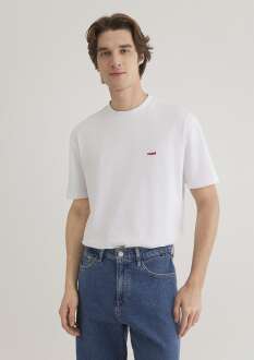 Mavi Baskılı Beyaz Erkek Tişört 0612216-620 - Mavi (1)