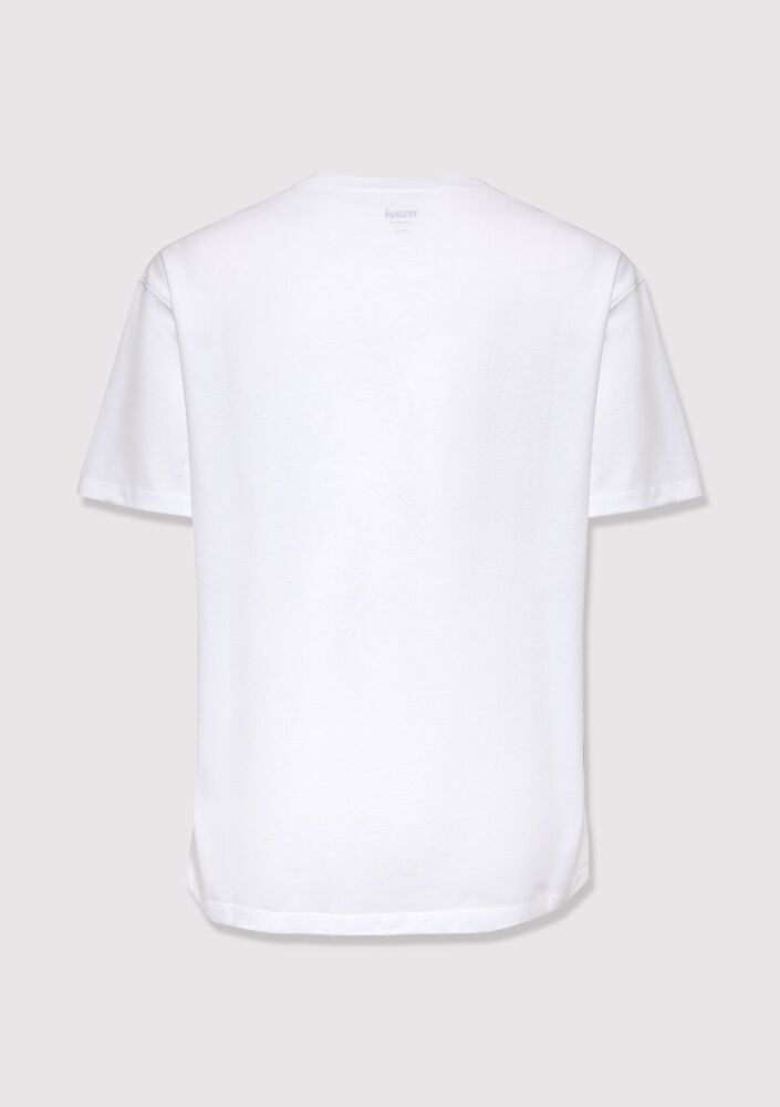 Mavi Baskılı Beyaz Loose Fit Erkek Tişört 0613674-620 (1)