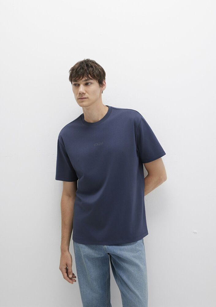 Mavi Baskılı Gece Mavi Erkek Tişört 0613102-85315 (1)