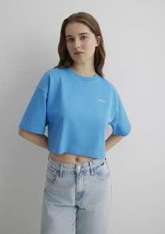 Mavi Baskılı Gök Mavisi Kadın Tişört 1613070-70861 - Mavi (1)