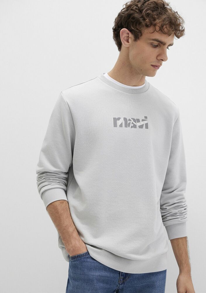 Mavi Baskılı Gri Erkek Sweat 0S10402-70075 (1)