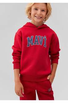 Mavi Baskılı Kapişonlu Çocuk Sweat 6610110-70464 - 1