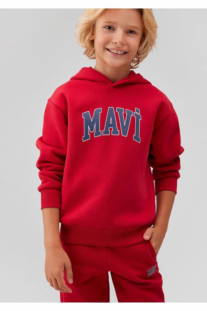 Mavi Baskılı Kapişonlu Çocuk Sweat 6610110-70464 - 1