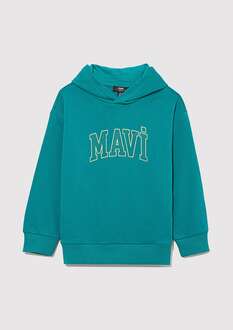 Mavi Baskılı Kapüşonlu Çocuk Sweat 6S10113-32449 - 1