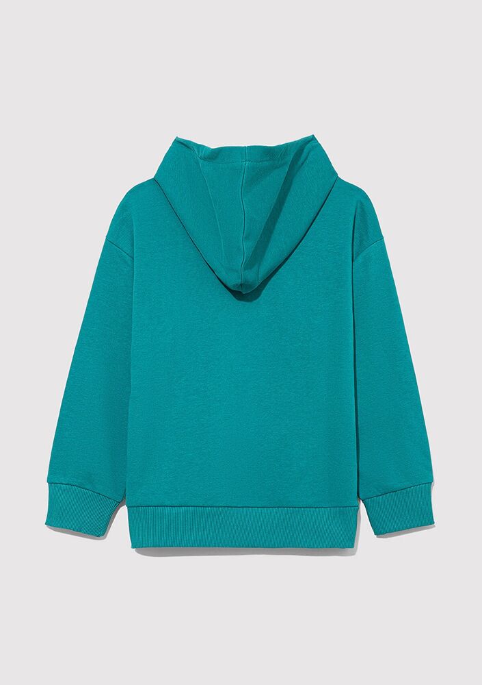 Mavi Baskılı Kapüşonlu Çocuk Sweat 6S10113-32449 - 2