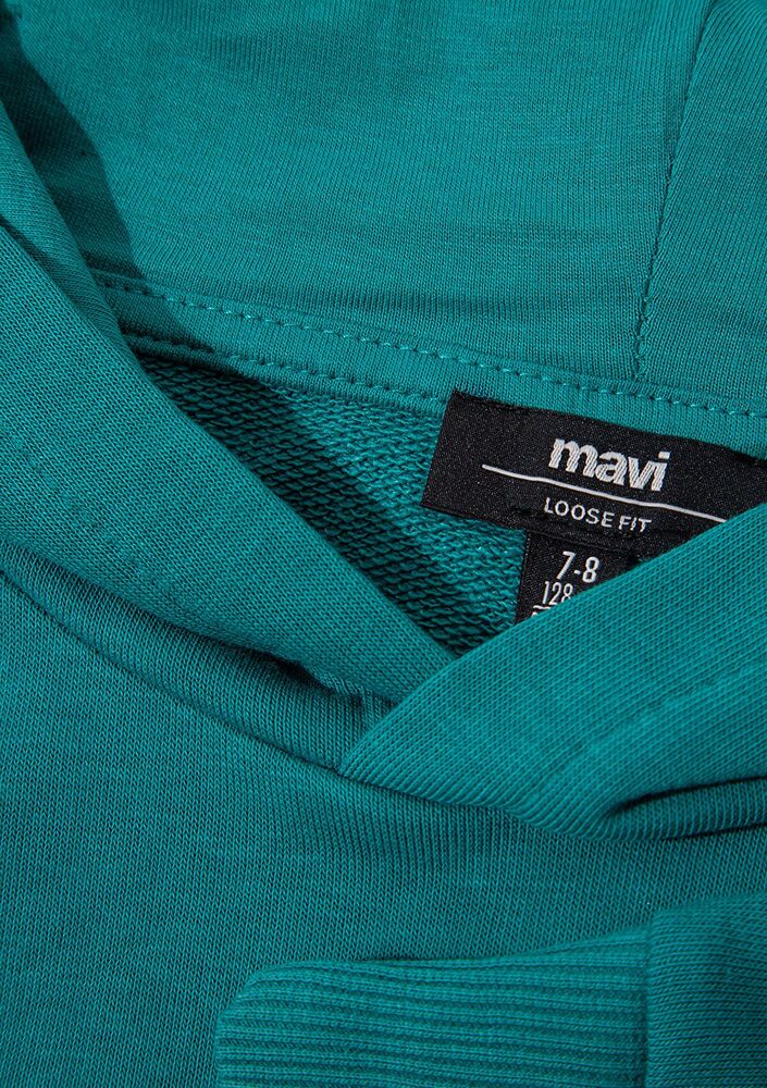 Mavi Baskılı Kapüşonlu Çocuk Sweat 6S10113-32449 - 3