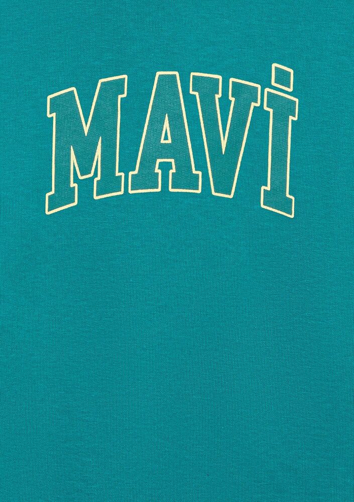 Mavi Baskılı Kapüşonlu Çocuk Sweat 6S10113-32449 - 4