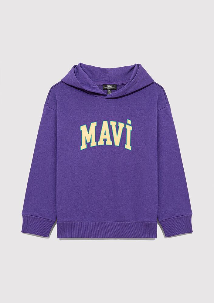 Mavi Baskılı Kapüşonlu Çocuk Sweat 6S10113-70692 - 1