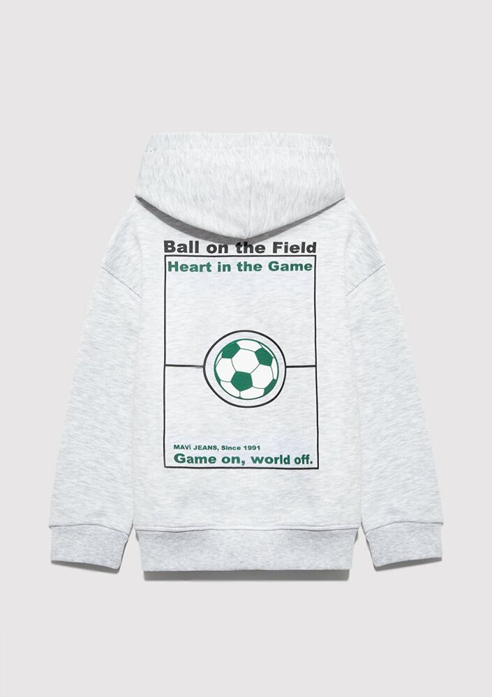 Mavi Baskılı Kapüşonlu Gri Çocuk Sweatshirt 6S10182-88467 (1)