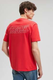 Mavi Baskılı Kırmızı Erkek Tişört 0611998-70471 - Mavi (1)