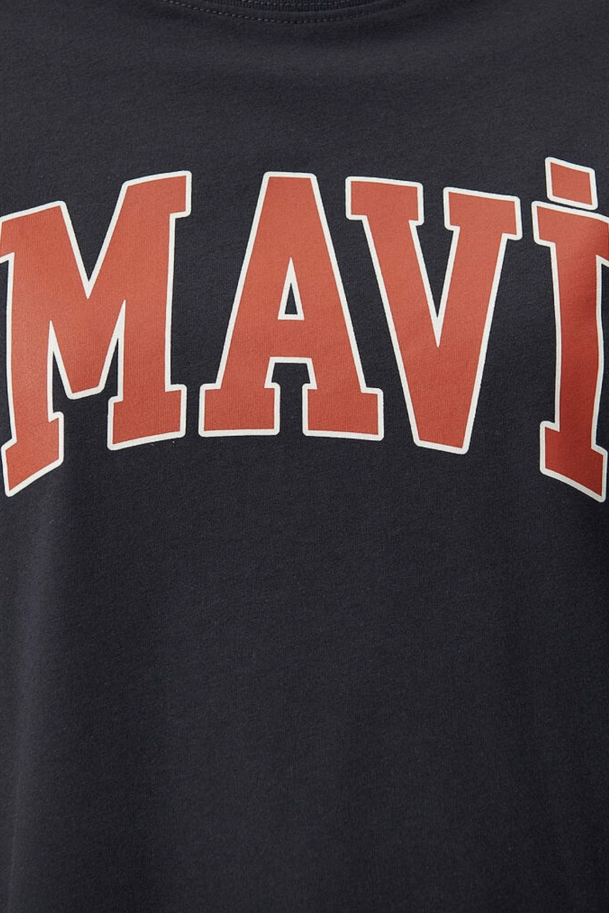 Mavi Baskılı Koyu Antrasit Kadın Tişört 1600843-82185 - 5