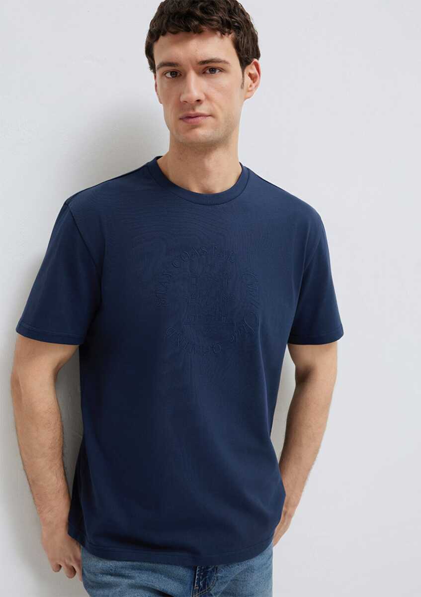 Mavi Baskılı Lacivert Loose Fit Erkek Tişört 0613156-70490
