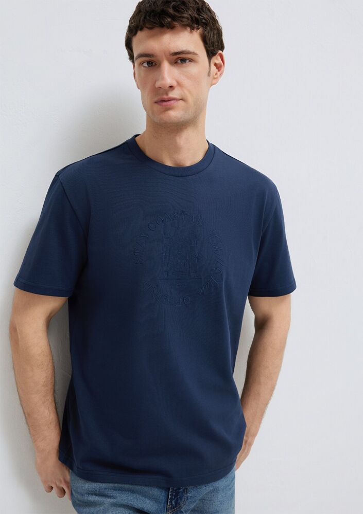 Mavi Baskılı Lacivert Loose Fit Erkek Tişört 0613156-70490