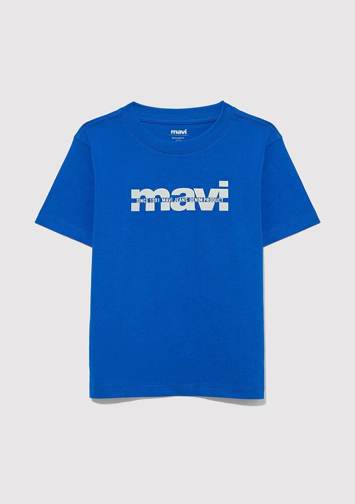Mavi Baskılı Logo Koyu Göm Mavi Çocuk Tişört 6610286-82491 - 2