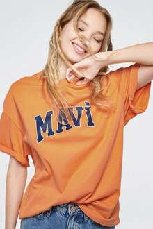 Mavi Baskılı Monck Orange Kadın Tişört 1600843-71407 - 9