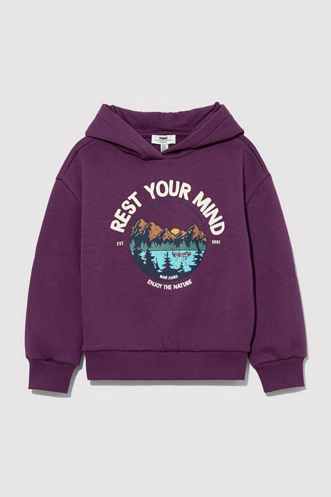 Mavi Baskılı Mor Çocuk Sweat 7S10060-70577 - 2