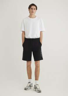 Mavi Baskılı Siyah Erkek Şort 0410225-900 - Mavi (1)