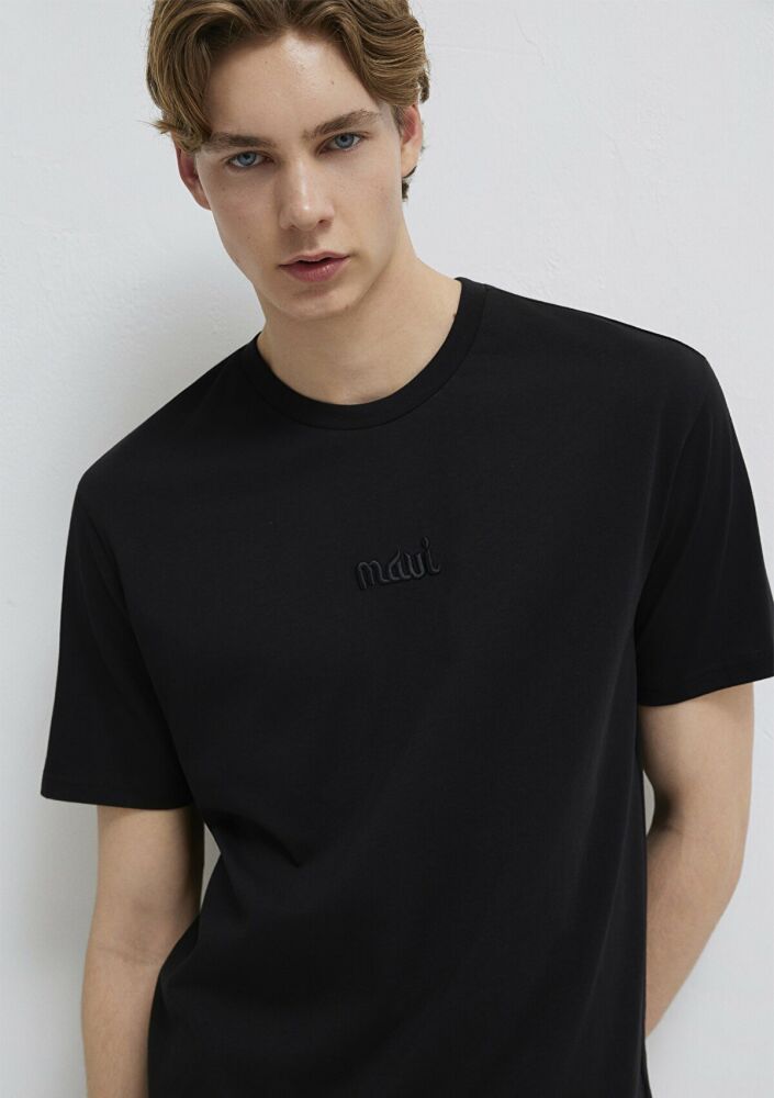 Mavi Baskılı Siyah Erkek Tişört 0610100-900