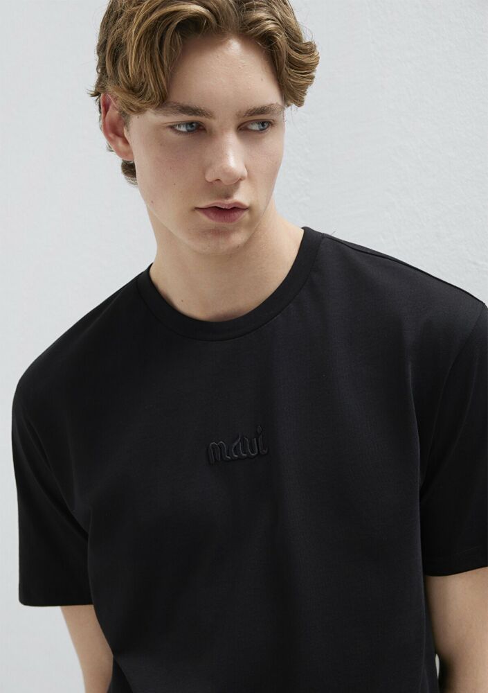 Mavi Baskılı Siyah Erkek Tişört 0610100-900 (1)