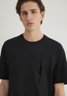 Mavi Baskılı Siyah Erkek Tişört 0611313-900 - Mavi (1)