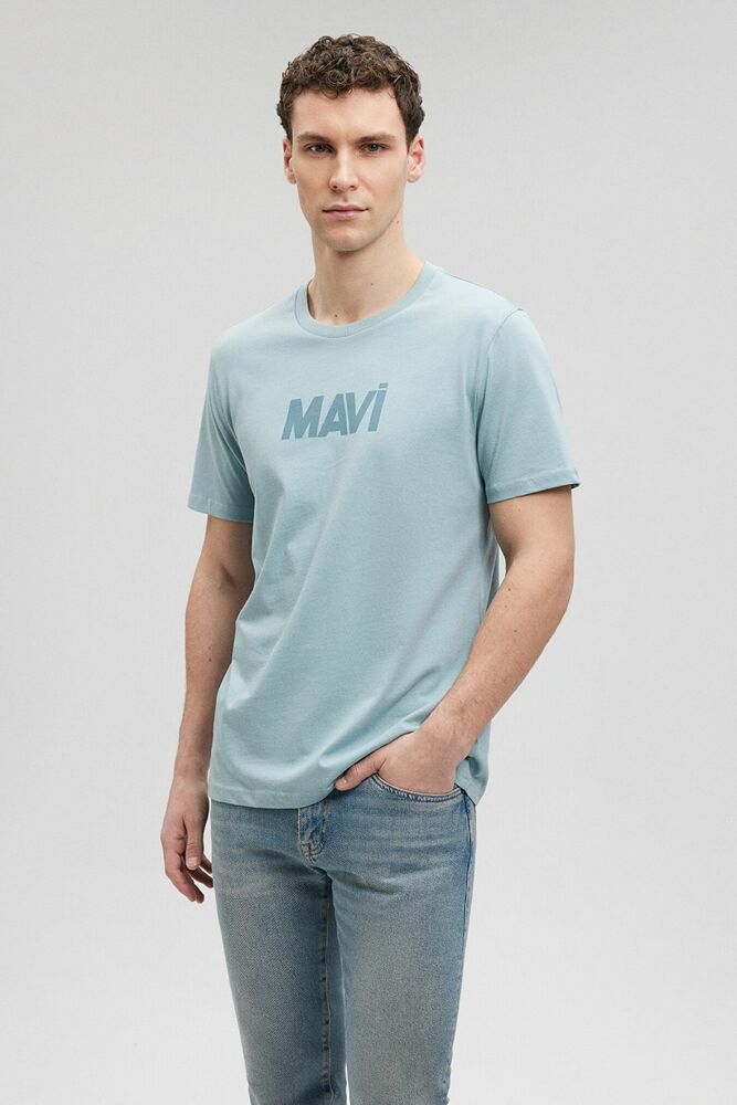 Mavi Baskılı Taş Mavi Erkek Tişört 066846-70838 - 2