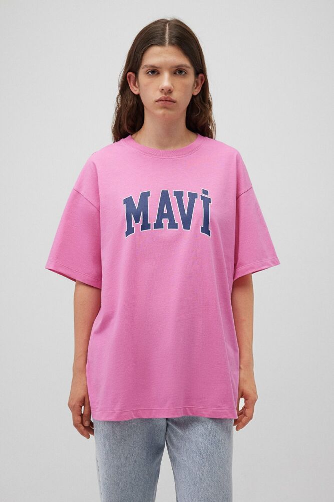 Mavi Baskılı Tatlı Pembe Kadın Tişört 1600843-71033 - 3