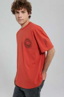 Mavi Baskılı Yaz Kırmızı Erkek Tişört 0611964-85124 - Mavi (1)