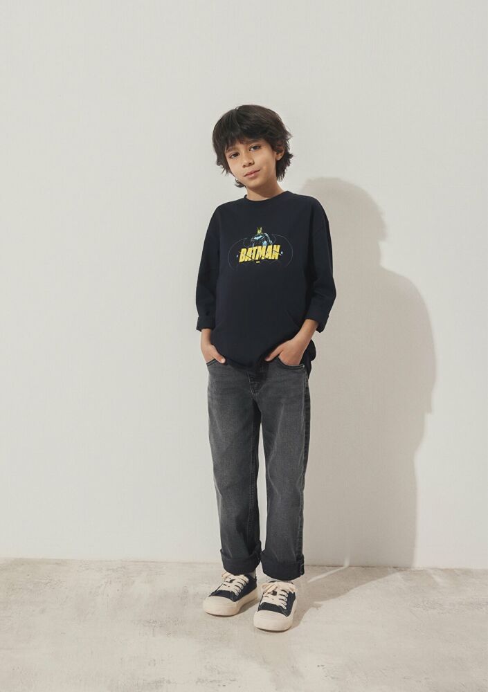 Mavi Batman Baskılı Çocuk Sweat 6610294-900